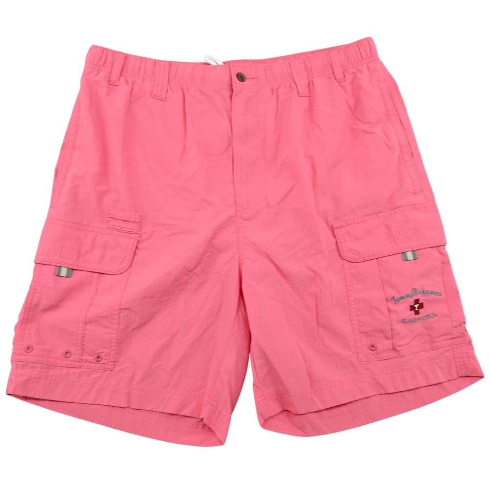 Tommy Bahama Island Patrol Swim Trunks Men L Cargo Hybrid Shorts Coral Pink